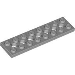 Plate 2x8 with Holes Medium Stone Grey