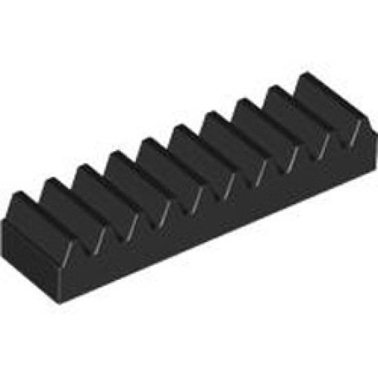 Toothed Bar 1x4, M=1, Z=10 Black