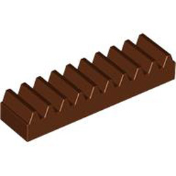 Toothed Bar 1x4, M=1, Z=10 Reddish Brown
