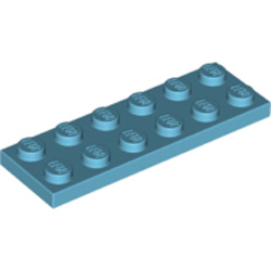 Plate 2x6 Medium Azur
