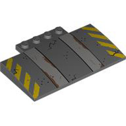 Ramp 4x8x6.4 with Wing Number 13 Dark Stone Grey