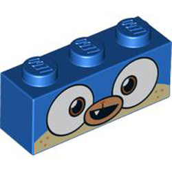 Brick 1x3 Number 19 Bright Blue