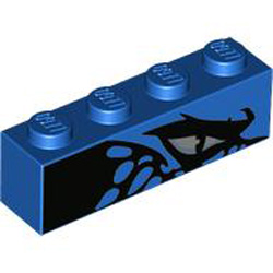 Brick 1x4 Number 34 Bright Blue