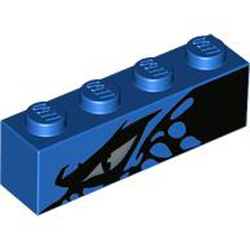 Brick 1x4 Number 35 Bright Blue