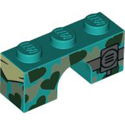 Brick 1x3 with Bow Number 4 Bright Bluish Green