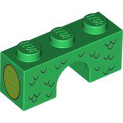 Brick 1x3 with Bow Number 5 Dark Green