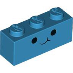 Brick 1x3 Number 37 Dark Azur