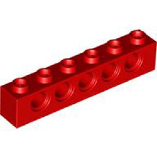 Technic Brick 1x6 Diameter 4.9 Bright Red