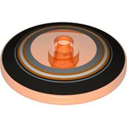 Round Plate Diameter 32x6.4 Number 40 Transparent Fluorescent Reddish Orange