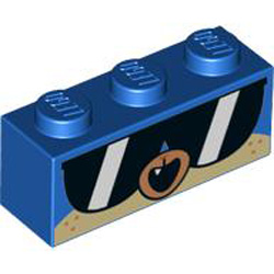 Brick 1x3 Dog Face with Sunglasses Bright Blue