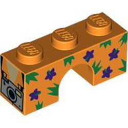 Brick 1x3 with Bow Number 11 Bright Orange