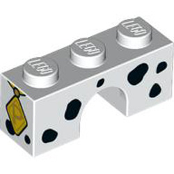 Brick 1x3 with Bow Number 12 White