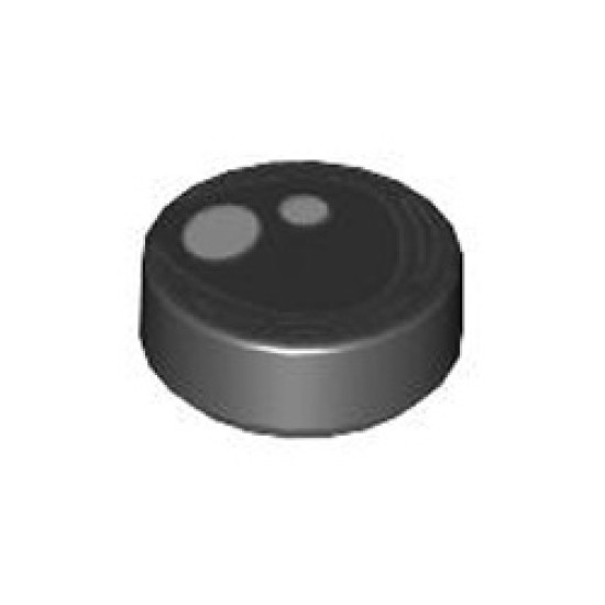 Flat Tile 1x1 Round Number 96 Black