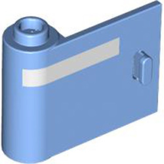 Left Door with Knob Hinge 1x3x2 Number 1 Medium Blue