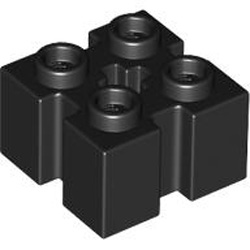 Brick 2x2 with Groove and Cross Hole Black