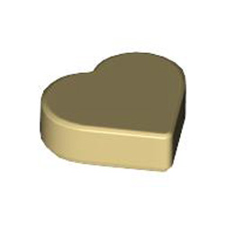 Tile 1x1 Heart Number 1 Brick Yellow