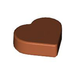 Tile 1x1 Heart Number 1 Dark Orange