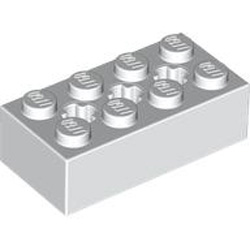 Brick 2x4 with Cross Hole White