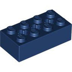 Brick 2x4 with Cross Hole Earth Blue