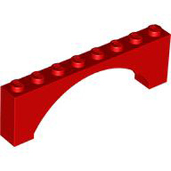 Brick with Bow 1x8x2 Bright Red