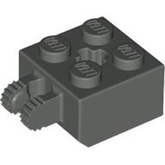 Brick 2x2 Friction / Fork Vertical End Dark Grey