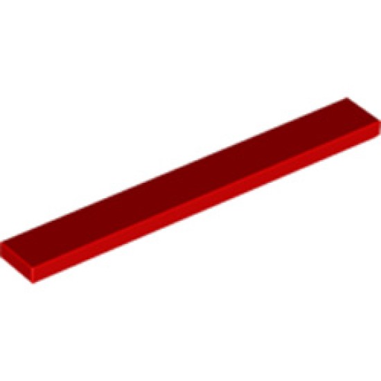 Flat Tile 1x8 Bright Red