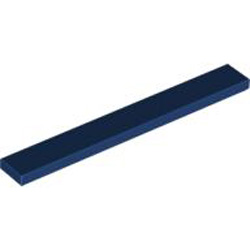 Flat Tile 1x8 Earth Blue