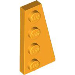 Right Plate 2x4 with Angle Flame Yellowish Orange