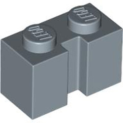 Brick 1x2 with Groove Sand Blue