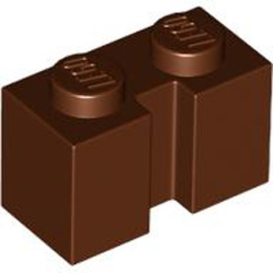 Brick 1x2 with Groove Reddish Brown