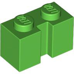 Brick 1x2 with Groove Bright Green