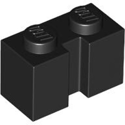 Brick 1x2 with Groove Black
