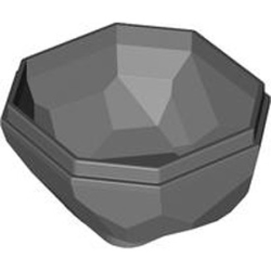 Rock 4x4x1 2/3 Lower Part Dark Stone Grey