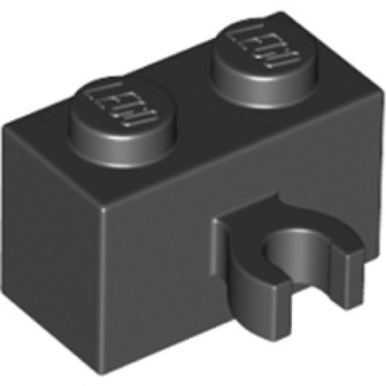 Brick 1x2 with Horizontal Holder Black