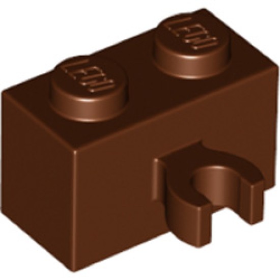 Brick 1x2 with Horizontal Holder Reddish Brown