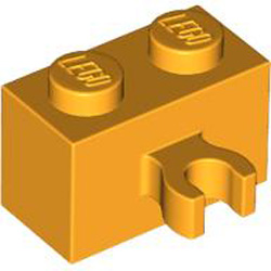 Brick 1x2 with Horizontal Holder Flame Yellowish Orange