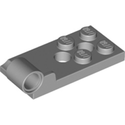 Plate 2x4 with Hinge and 2 Bottom 4.85 Holes Medium Stone Grey