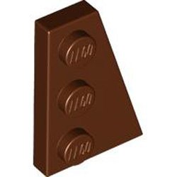 Right Plate 2x3 with Angle Reddish Brown