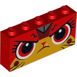 Brick 1x5x2 Number 1 Bright Red