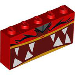 Brick 1x5x2 Number 2 Bright Red