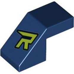 Roof Tile 1x2 Degree 45 without Knobs Number 2 Earth Blue
