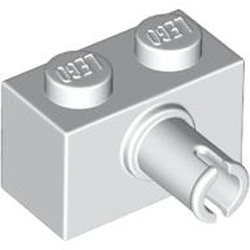Brick 1x2 with Horizontal Snap with Bottom Stud Holder White