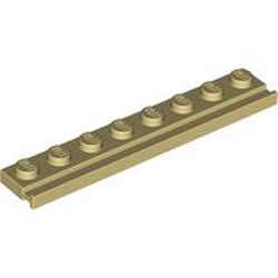 Plate 1x8 with Rail Brick Yellow
