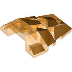 Roof Rock Tile 4x4 with Angle Number 2 Transparent Bright Orange