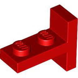 Plate 2x1 with Vertical Tube Bright Red