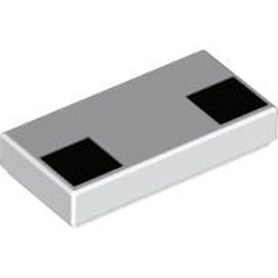 Flat Tile 1x2 Number 250 White