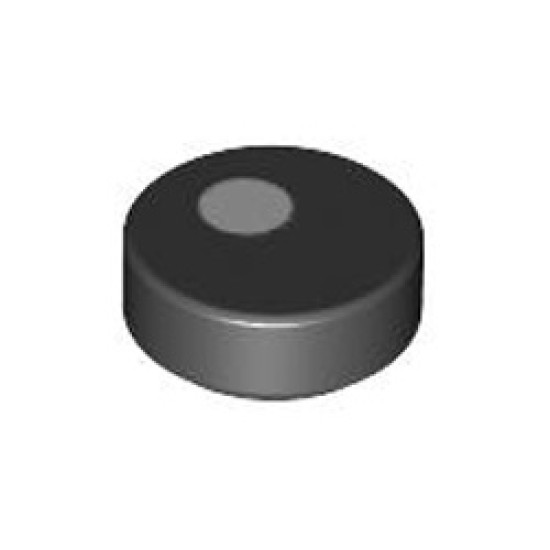 Flat Tile 1x1 Round Number 107 Black