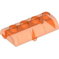 Chest Lid 2x4 Transparent Fluorescent Reddish Orange