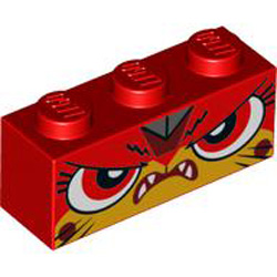 Brick 1x3 Number 47 Bright Red