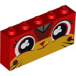 Brick 1x5x2 Number 3 Bright Red